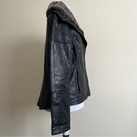 y2k danier leather insulated faux fur jacket - Picture 4 of 16